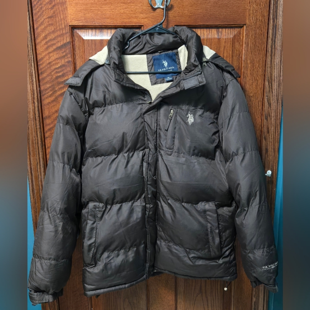 U.S. Polo Assn. Men's Dark Brown Puffer Jacket